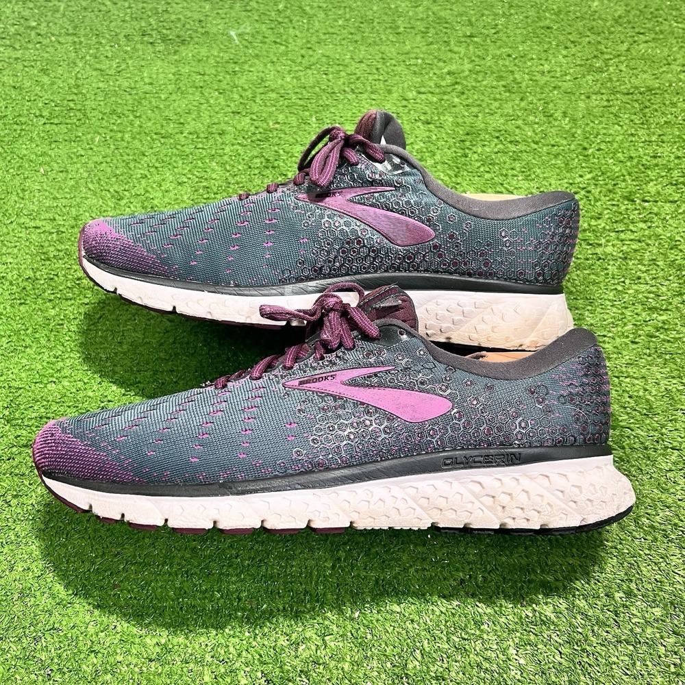 Brooks Running Shoes Women's SZ 12 Glycerin 17 Gray Purple Running Great Tread